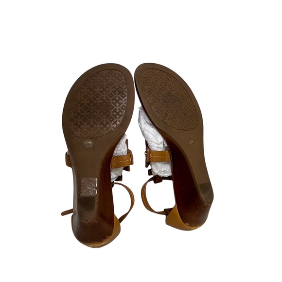Tory Burch Phoebe Tan Leather Flat Thong Sandal Royal Tan Brown US Size 7 - Picture 13 of 14